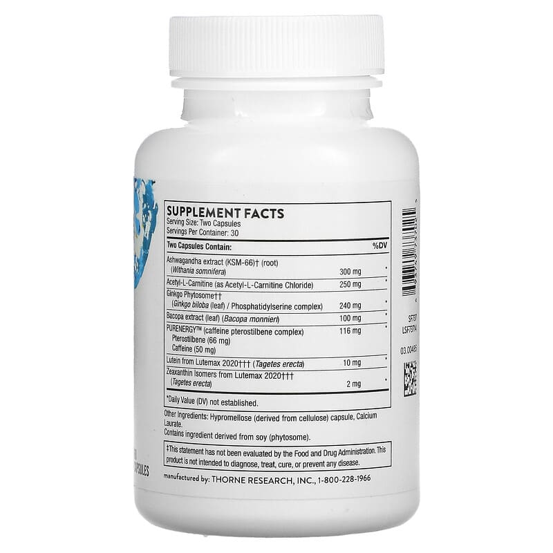 Thorne, Memoractiv, 60 Capsules 693749737025