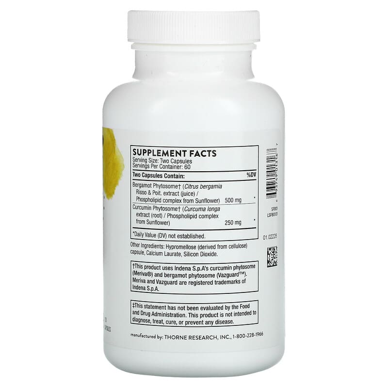 Thorne, Metabolic Health with Bergamot and Turmeric, 120 Capsules 693749013167