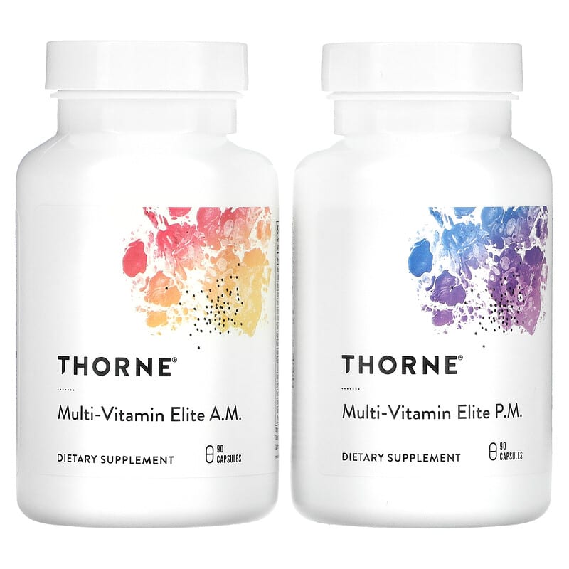 Thorne, Multi-Vitamin Elite, A.M. & P.M., 2 Bottles, 90 Capsules Each 693749007081