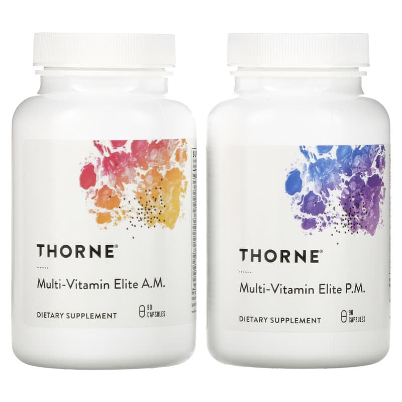 Thorne, Multi-Vitamin Elite, A.M. & P.M., 2 Bottles, 90 Capsules Each 693749006534