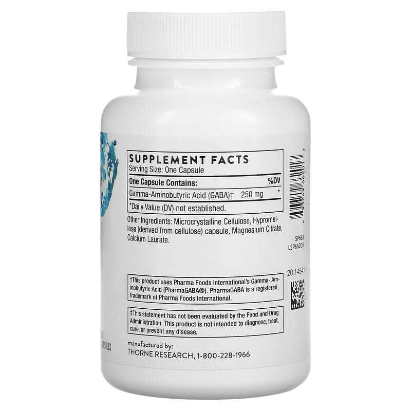 Thorne, PharmaGABA-250, 60 Capsules 693749662013