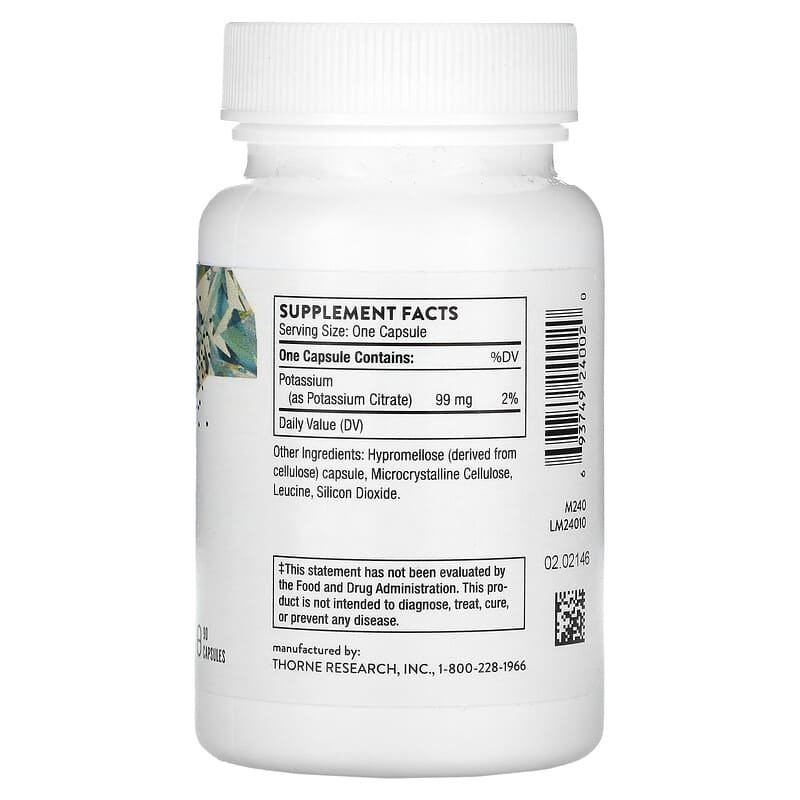 Thorne, Potassium Citrate, 90 Capsules 693749240020