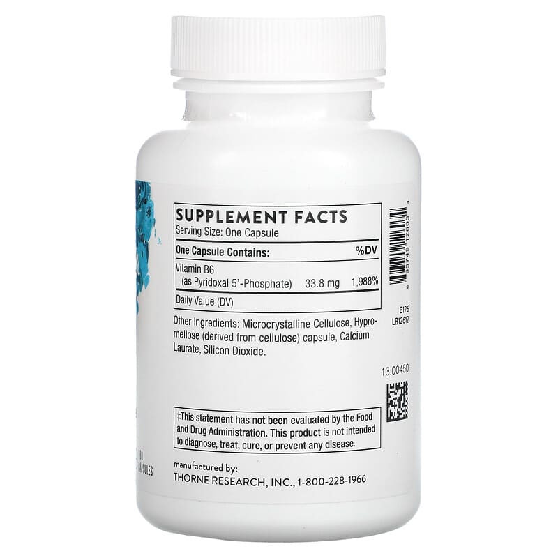 Thorne, Pyridoxal 5'-Phosphate, 180 Capsules 693749126034