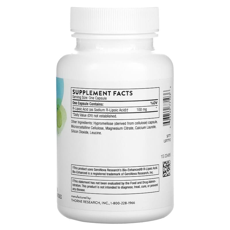 Thorne, R-Lipoic Acid, 60 Capsules 693749771036