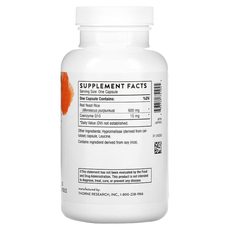 Thorne, Red Yeast Rice + CoQ10, 120 Capsules 693749751045