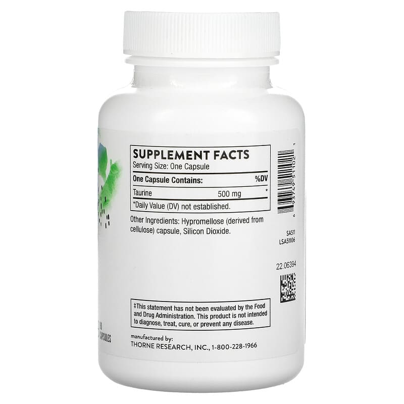 Thorne, Taurine, 90 Capsules 693749511021