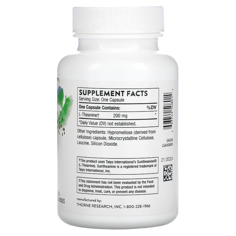 Thorne, Theanine, 90 Capsules 693749508014