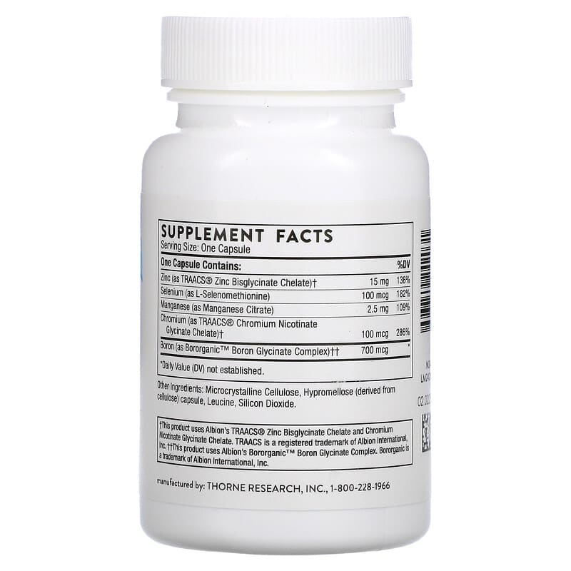 Thorne, Trace Minerals, 90 Capsules 693749242031