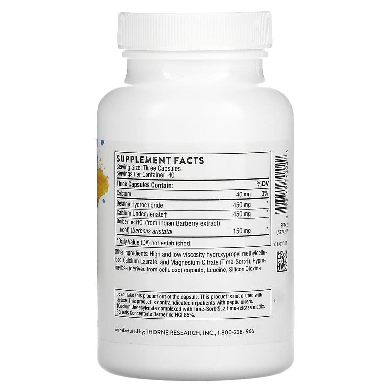 Thorne, Undecyn, 120 Capsules 693749742029