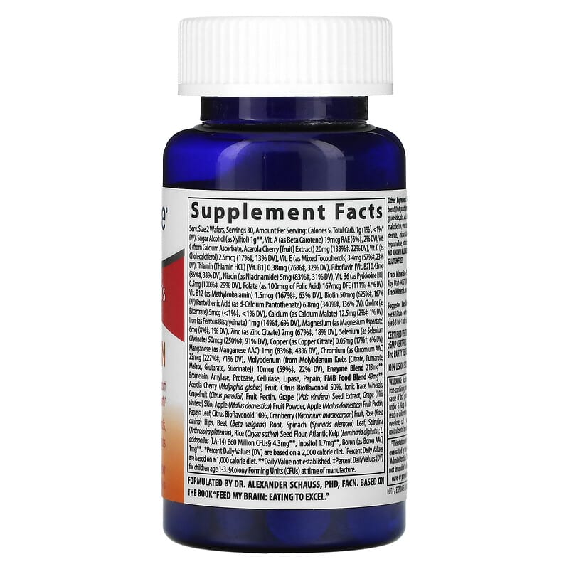 Trace Minerals ®, Children's Feed My Brain, Fruit Punch, 60 Chewable Wafers 878941003554