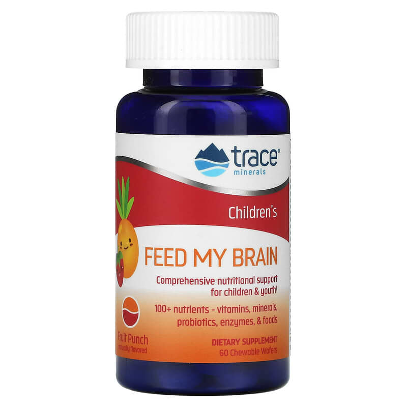 Trace Minerals ® Children's Feed My Brain Fruit Punch 60 Chewable Wafers 878941003554
