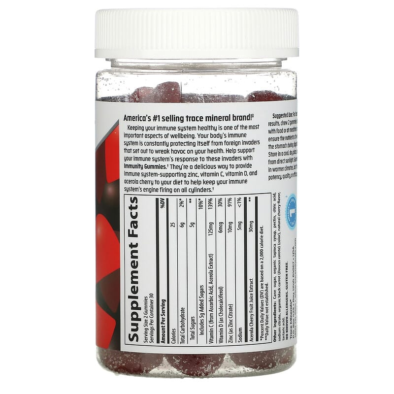 Trace Minerals ®, Complete Immunity Gummies, Cherry, 60 Gummies 878941005817