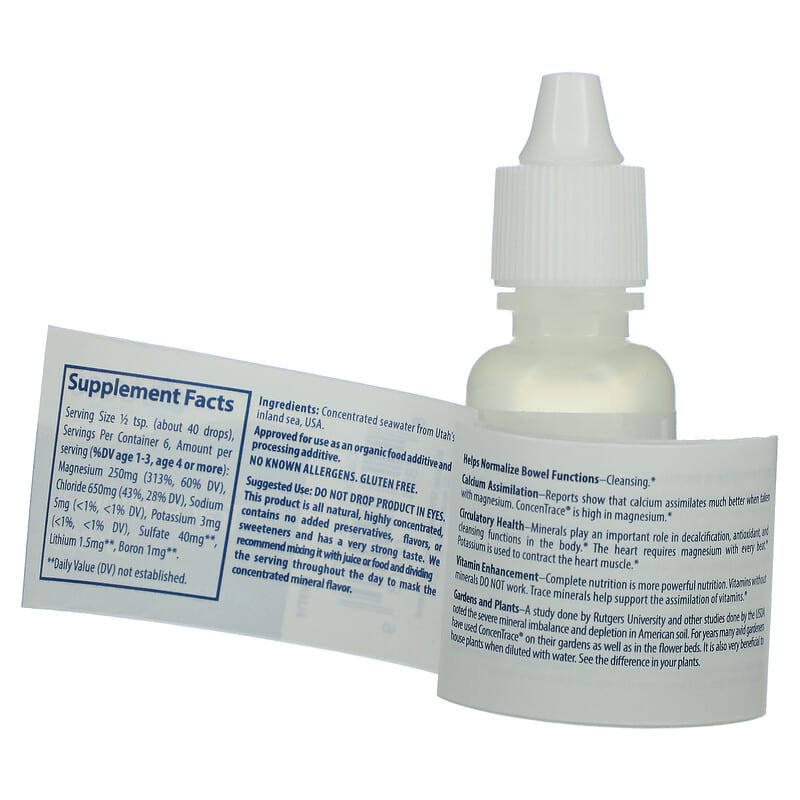 Trace Minerals ®, ConcenTrace, Trace Mineral Drops, 0.5 fl oz (15 ml) 878941000089