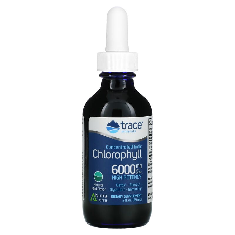 Trace Minerals ® Concentrated Ionic Chlorophyll Natural Mint 6,000 mg 2 fl oz (59 ml) 878941006678