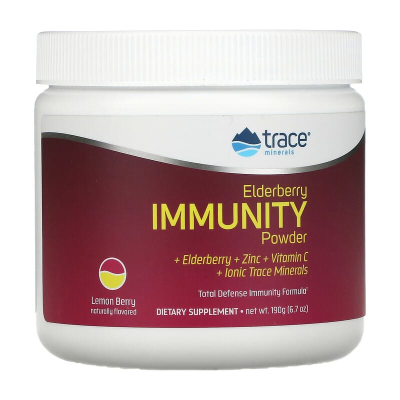 Trace Minerals ® Elderberry Immunity Powder Lemon Berry 6.7 oz (190 g) 878941005930
