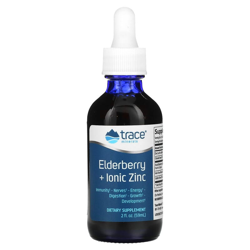 Trace Minerals ® Elderberry + Ionic Zinc 2 fl oz (59 ml) 878941005695