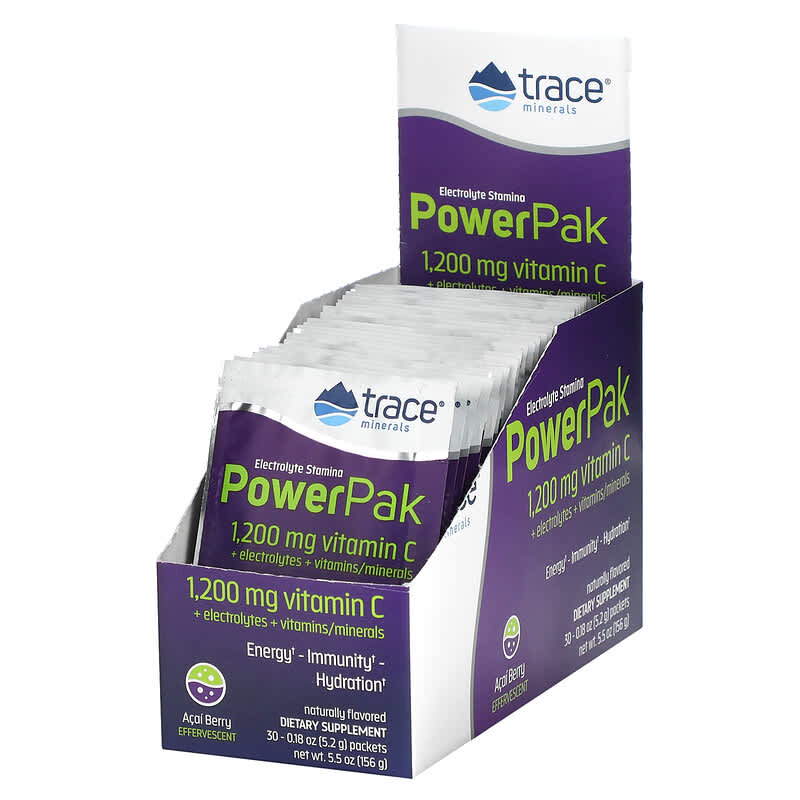 Trace Minerals ® Electrolyte Stamina PowerPak Acai Berry 30 Packets 0.18 oz (5.2 g) Each 878941002632
