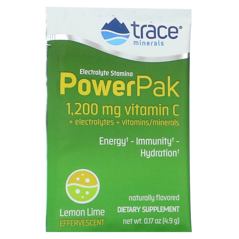 Trace Minerals ®, Electrolyte Stamina PowerPak, Lemon Lime, 30 Packets, 0.17 oz (4.9 g) Each 878941000522