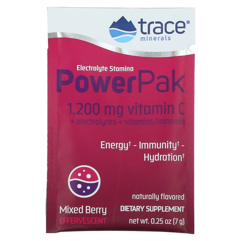 Trace Minerals ®, Electrolyte Stamina PowerPak, Mixed Berry, 30 Packets, 0.25 oz (7 g) Each 878941002878