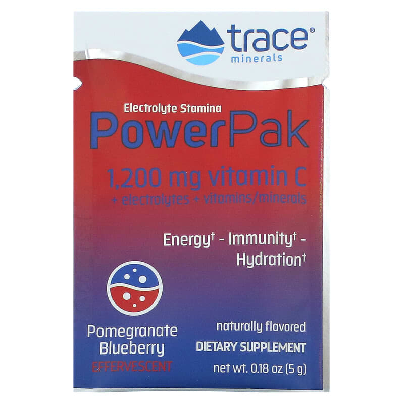 Trace Minerals ®, Electrolyte Stamina PowerPak, Pomegranate Blueberry, 30 Packets, 0.18 oz (5 g) Each 878941003479
