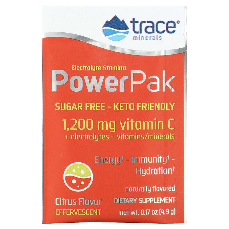 Trace Minerals ®, Electrolyte Stamina PowerPak, Sugar Free, Citrus, 30 Packets, 0.17 oz (4.9 g) Each 878941005558