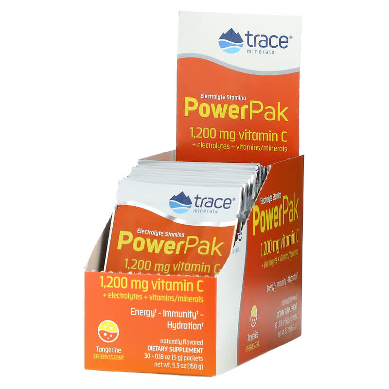 Trace Minerals ® Electrolyte Stamina PowerPak Tangerine 30 Packets 0.18 oz (5 g) Each 878941003493