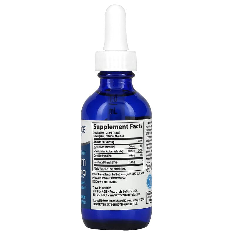 Trace Minerals ®, Ionic Selenium, 300 mcg, 2 fl oz (59 ml) 878941000188