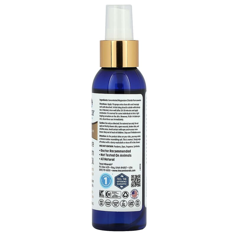 Trace Minerals ®, TM Skincare, Pure Magnesium Oil, 4 fl oz (118 ml) 878941004667