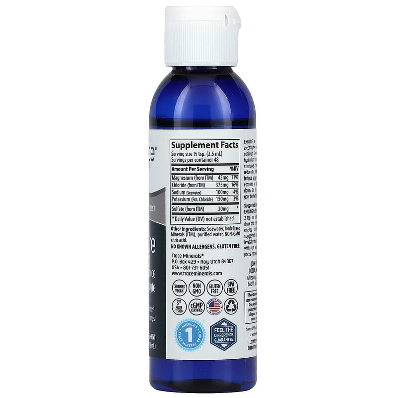 Trace Minerals ®, TM Sport, Endure, Performance Electrolyte, 4 fl oz (118 ml) 878941000119