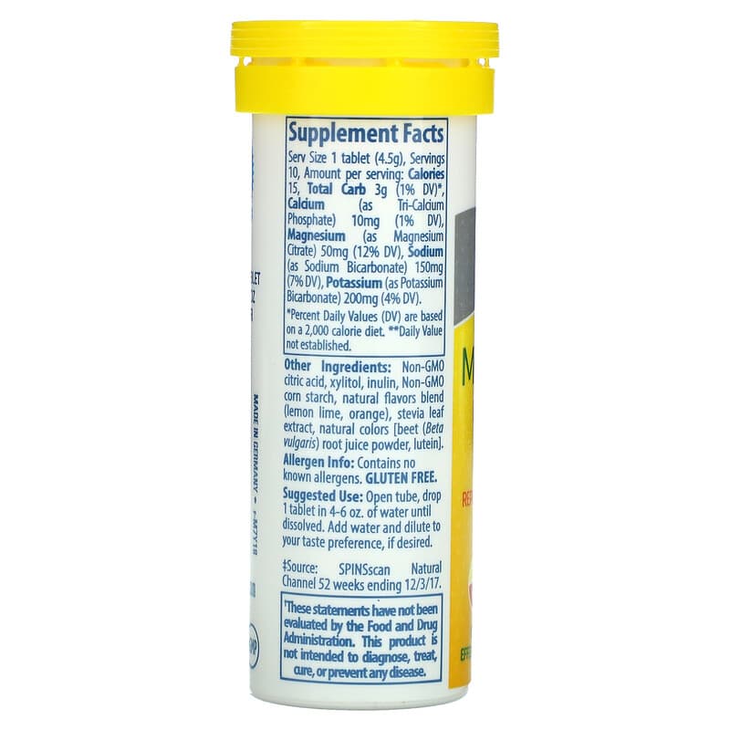 Trace Minerals ®, TM Sport, Max-Hydrate Endurance, Effervescent Tablets, Citrus, 10 Tablets, 1.59 oz (45 g) 878941004179