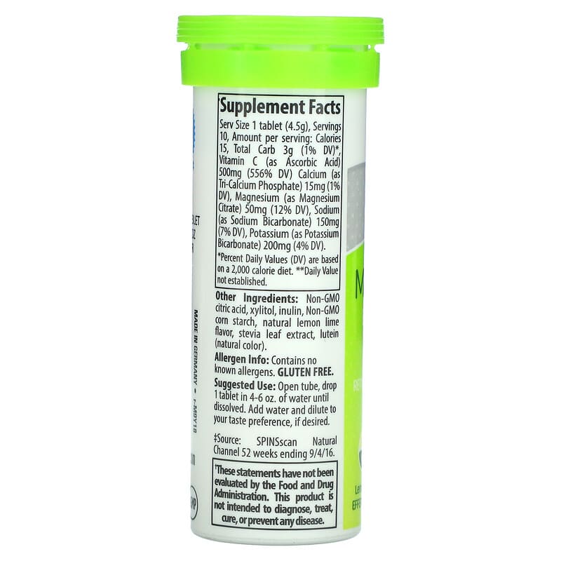 Trace Minerals ®, TM Sport, Max Hydrate Immunity, Effervescent Tablets, Lemon Lime, 10 Tablets, 1.59 oz (45 g) 878941004131