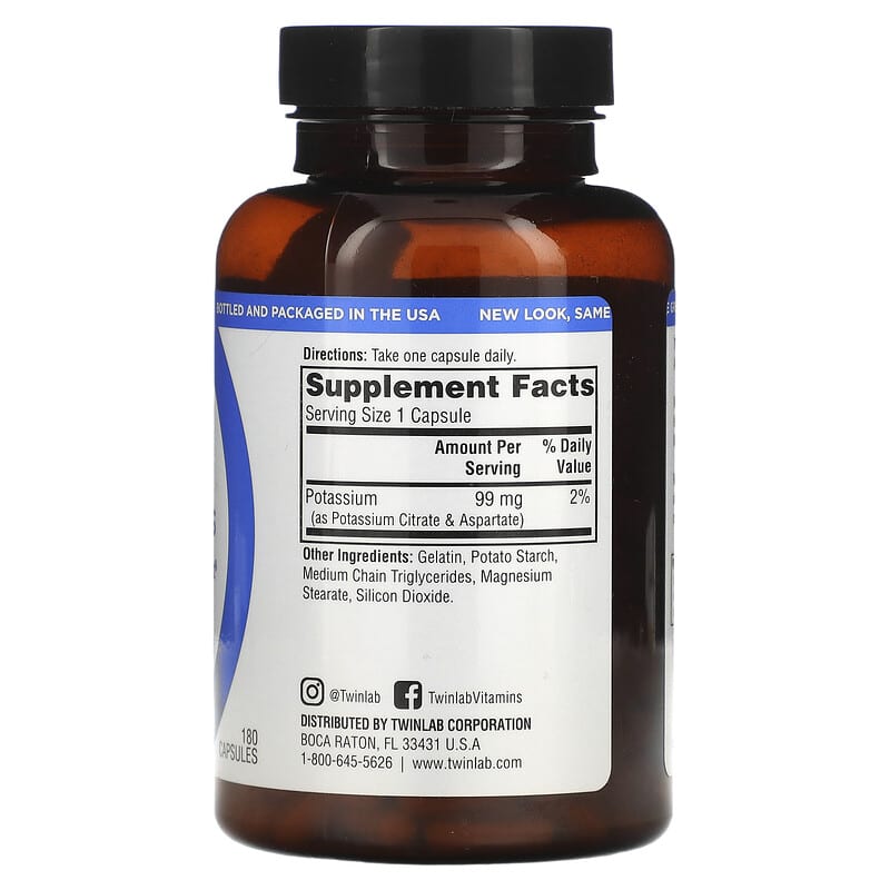 Twinlab, Potassium Caps, 180 Capsules 27434010344