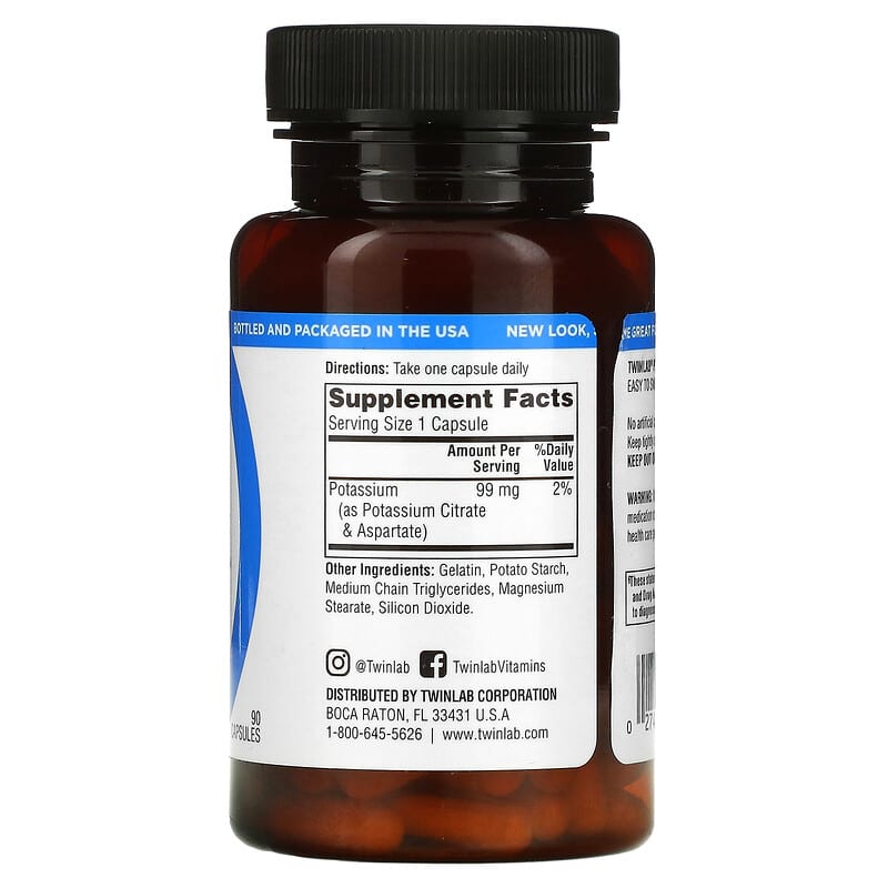 Twinlab, Potassium Caps, 90 Capsules 27434010337