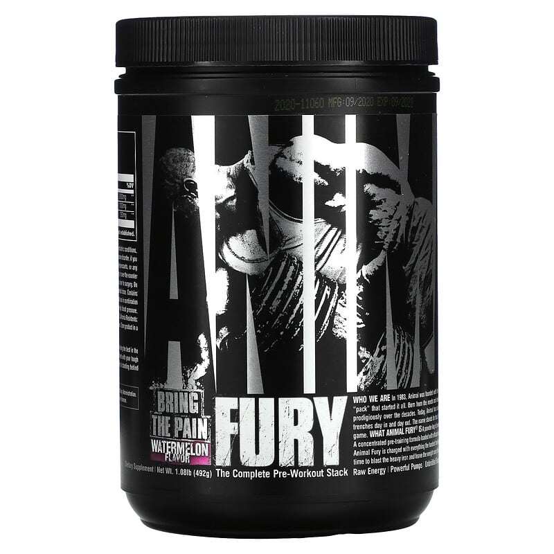 Universal Nutrition Animal Fury The Complete Pre-Workout Stack Watermelon 1.08 lb (492 g) 39442032591