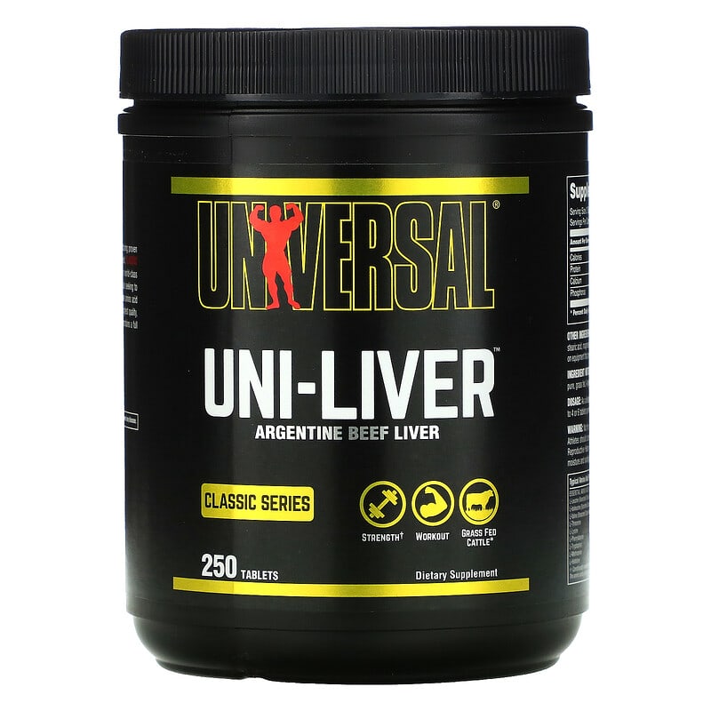 Universal Nutrition Classic Series Uni-Liver Argentine Beef Liver 250 Tablets 39442041920