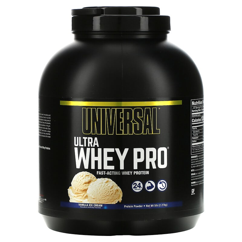 Universal Nutrition Ultra Whey Pro Protein Powder Vanilla Ice Cream 5 lbs (2.27 kg) 39442015587