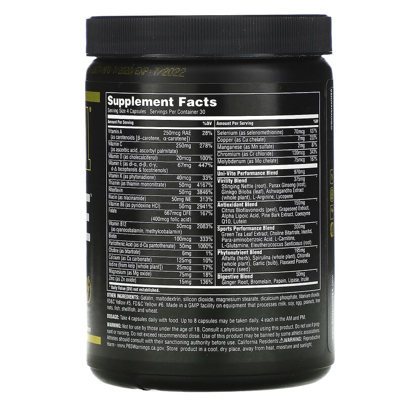 Universal Nutrition, Uni-Vite, 120 Capsules 39442048806