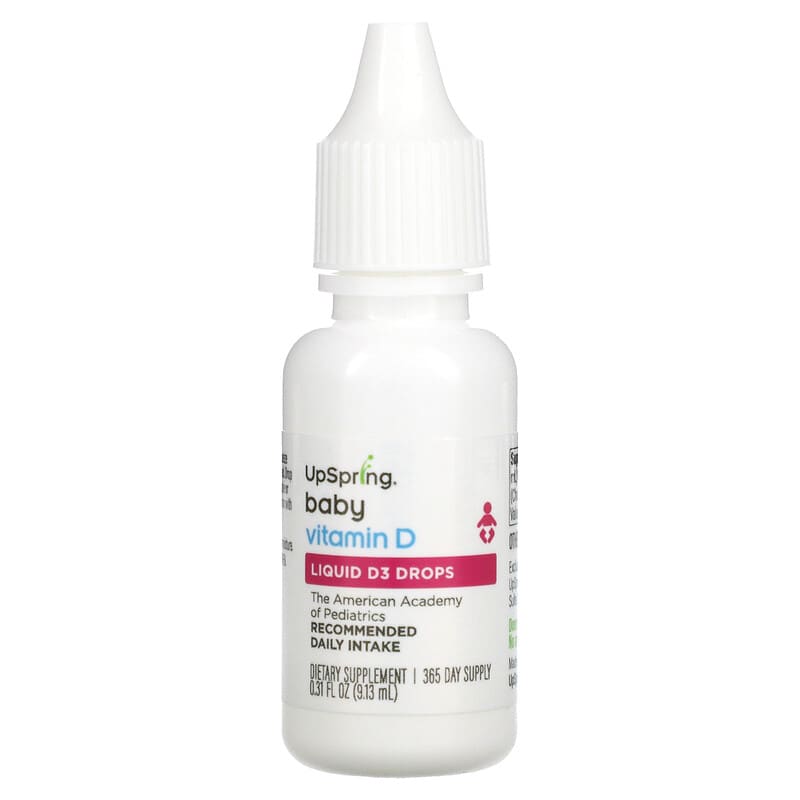 UpSpring, Baby, Vitamin D, Liquid D3 Drops, 0.31 fl oz (9.13 ml) 859188006881