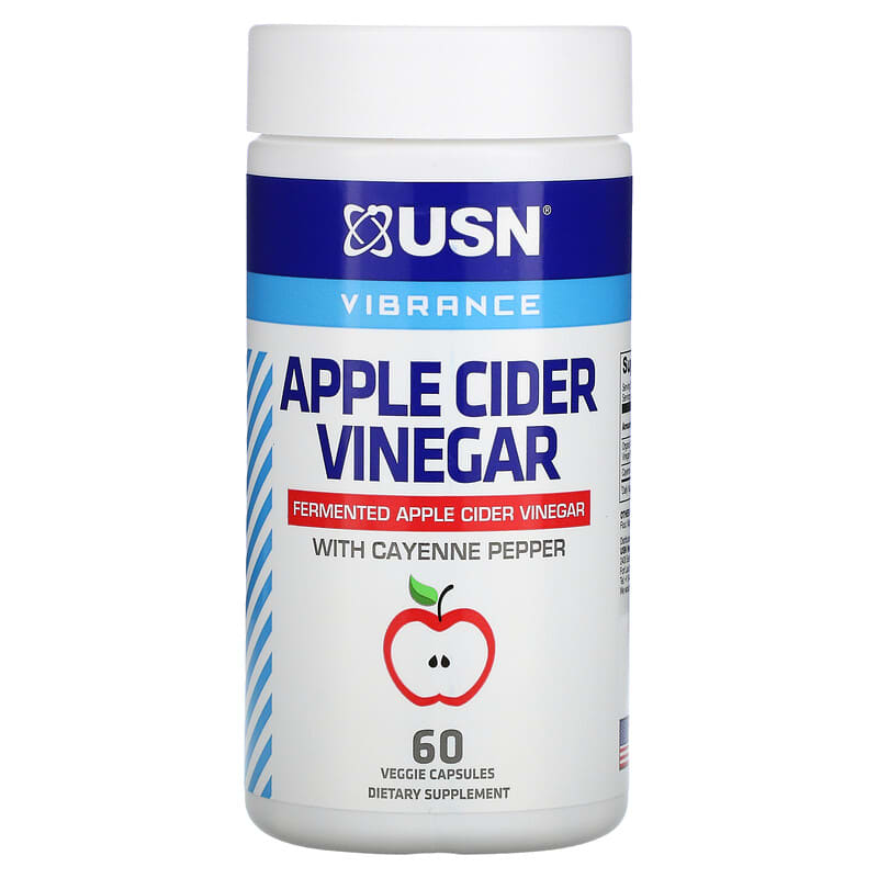 USN Apple Cider Vinegar with Cayenne Pepper 60 Veggie Capsules 6009544937364