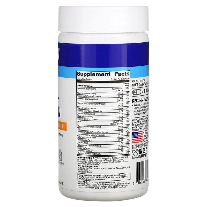 USN, Multi - Vitamin Super Daily Formula, 60 Tablets 6009544934448