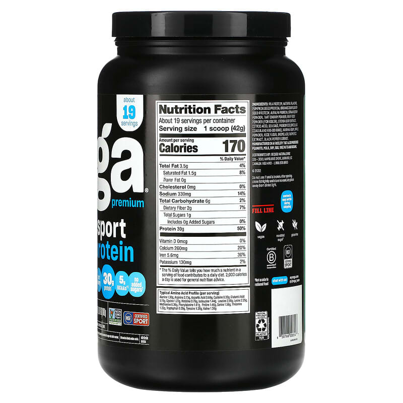 Vega, Sport, Plant-Based Premium Protein Powder, Berry, 1 lb 12 oz  (801 g) 838766008547