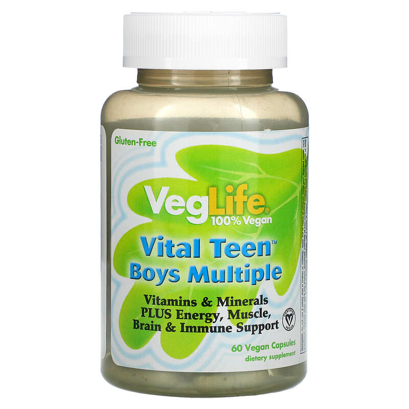 VegLife Vital Teen Boys Multiple 60 Vegan Capsules 76280984330