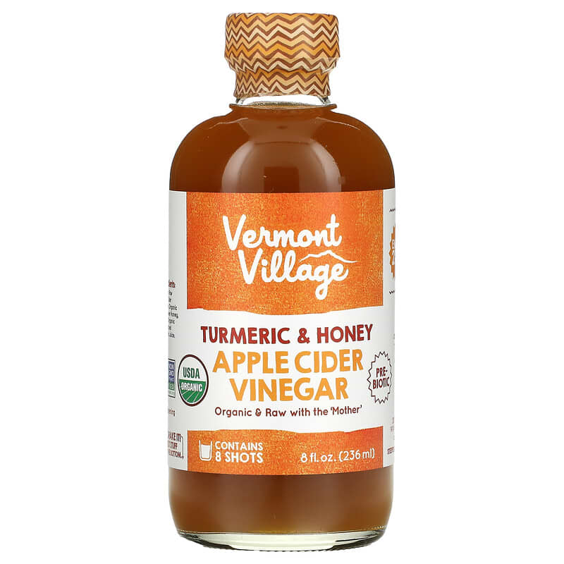 Vermont Village Apple Cider Vinegar Turmeric & Honey 8 fl oz (236 ml) 84648148034