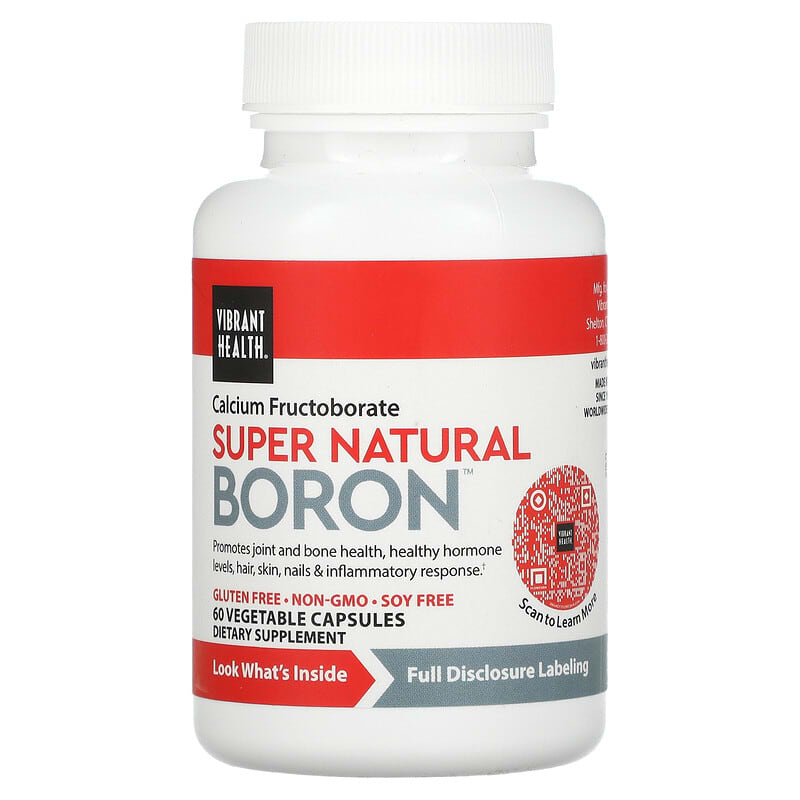Vibrant Health Boron 60 Vegetable Capsules 74306800367