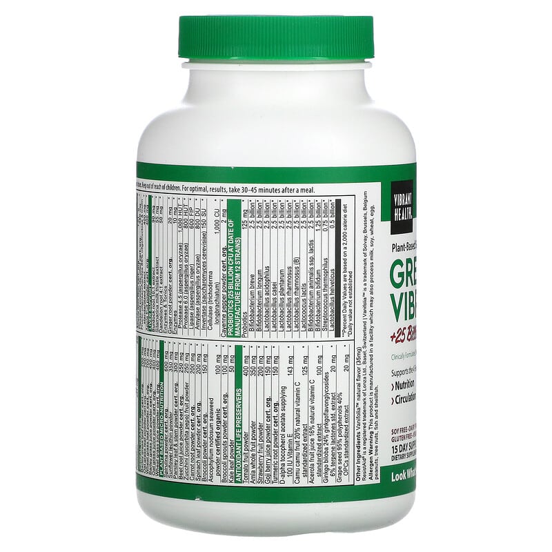Vibrant Health, Green Vibrance, Version 19.1, 240 Vegicaps 74306800039