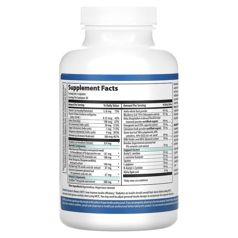 Vibrant Health, Metabolic Vibrance, Version 2, 90 Vegetable Capsules 74306800329