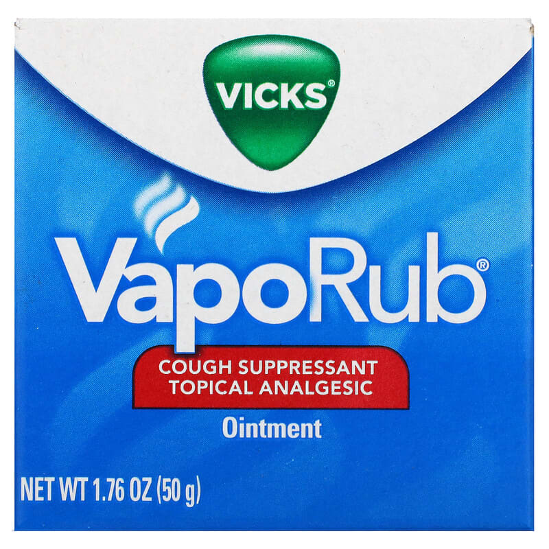 Vicks VapoRub Cough Suppressant Topical Analgesic Ointment 1.76 oz (50 g) 323900003613