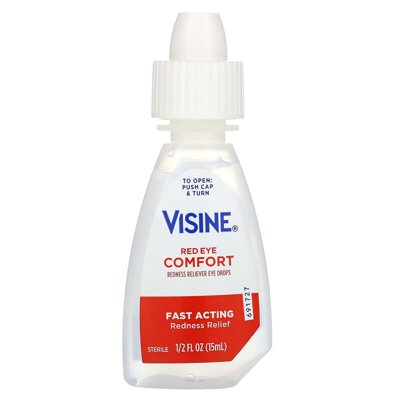 Visine, Red Eye Comfort, Redness Reliever Eye Drops, 1/2 fl oz (15 ml) 312547493802