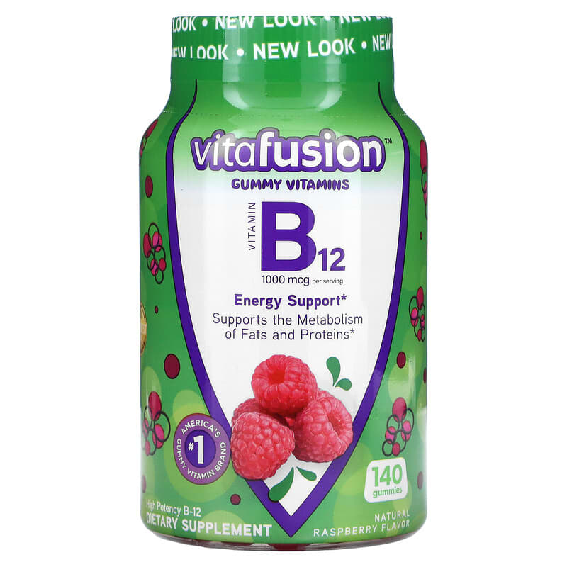 VitaFusion B12 Natural Raspberry 500 mcg 140 Gummies 27917270975