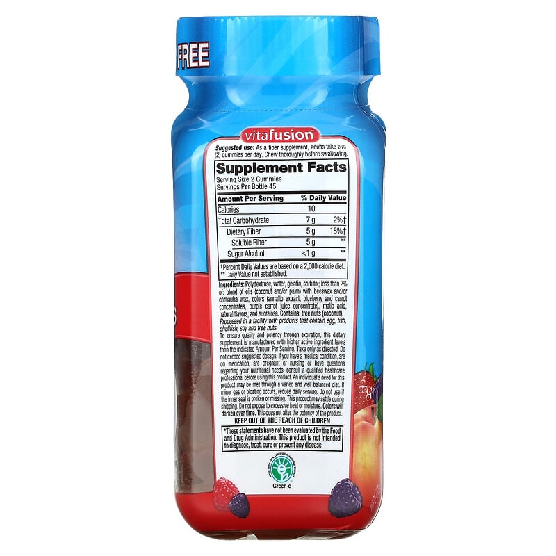 VitaFusion, Fiber Well, Peach, Strawberry, Berry, 90 Gummies 27917018904